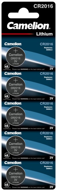 Элемент питания диск.CR2016 BL-5  (литиевая,3V) 5шт на бл. Camelion