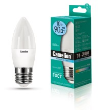 Лампа 10W E27 свеча светодиодная LED10-С35/845/E27 (10W=90Вт 840 Lm 220В) Camelion