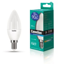 Лампа 10W E14 свеча светодиодная LED10-С35/865/E14 (10W=90Вт 850Lm 220В) Camelion