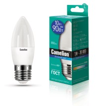 Лампа 10W E27 свеча светодиодная LED10-С35/865/E27 (10W=90Вт 850Lm 220В) Camelion