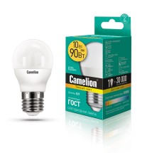 Эл.лампа светодиодная  шар LED10-G45/830/E27 (10W= 90 Вт 820 Lm) Camelion