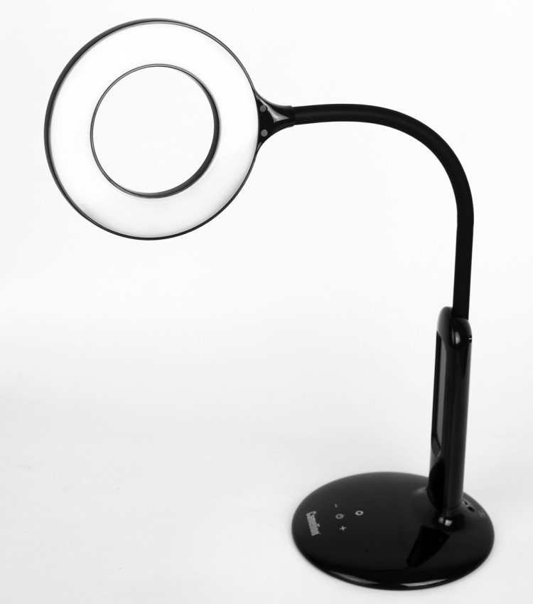 Camelion KD-823  C02  черн.LED (Свет-к наст.,8 Вт,230В, 500лм,сенс, термометр, рег.ярк и цвет.темп.)