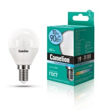 Эл.лампа светодиодная  шар LED10-G45/845/E14 (10W= 90  Вт 840 Lm) Camelion