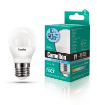 Эл.лампа светодиодная  шар LED10-G45/845/E27 (10W=90 Вт 840 Lm) Camelion