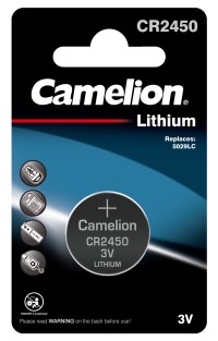 Элемент питания диск.  СR2450 BL-1   (литиевая,3V) 1шт на бл. Camelion