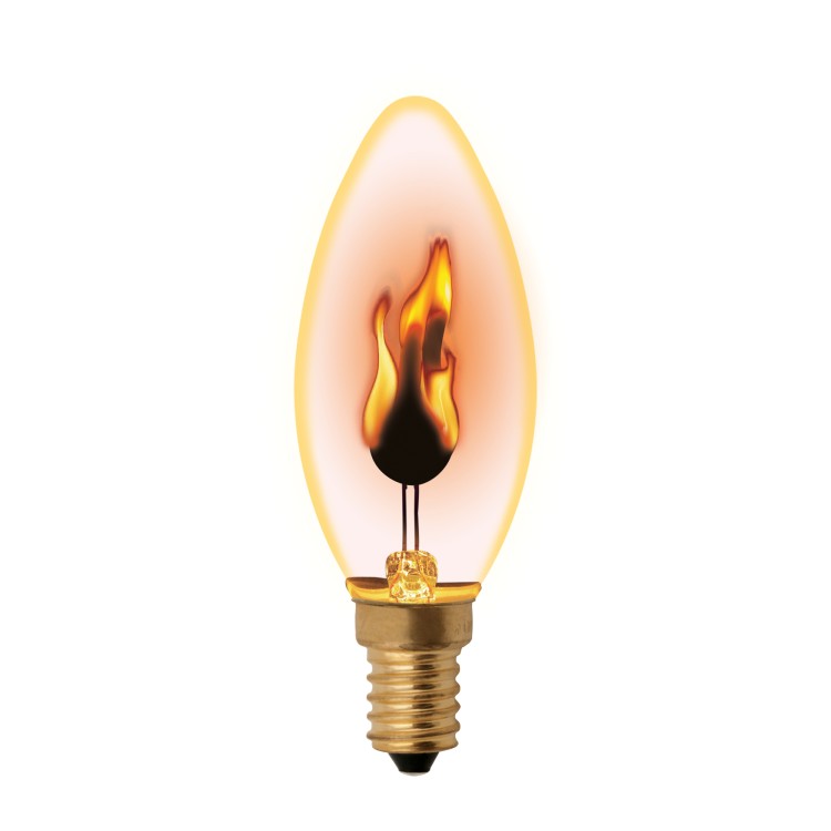 IL-N-C35-3/RED-FLAME/E14/CL Лампа декоративная с типом свечения "эффект пламени"