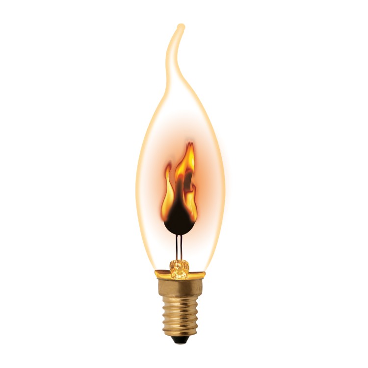 IL-N-CW35-3/RED-FLAME/E14/CL Лампа декоративная с типом свечения "эффект пламени".Форма св. на ветру