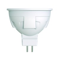 Лампа светодиодная, диммируемая. Форма «JCDR», матовая. LED-JCDR 6W/NW/GU5.3/FR/DIM PLP01WH Серия ЯР