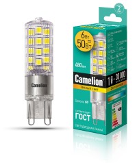 Camelion LED6-G9-NF/830/G9 (Эл.лампа светодиодная 6Вт 220В)
