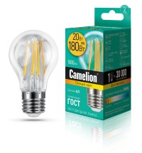 Эл.лампа светодиодная LED20-A60-FL/830/E27 (20Вт=180Вт 1300Lm 220В) Camelion
