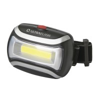Фонарь налобный LED 5380 (3 Вт COB LED, черный, 3 реж, пласт, пакет) Ultra Flash