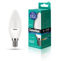 Лампа 12W E14 свеча светодиодная LED12-С35/865/E14  (12W=100Вт 980Lm 220В) Camelion
