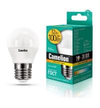 Эл.лампа светодиодная  шар LED12-G45/830/E27 (12W=100Вт 960Lm) Camelion