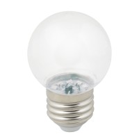 Лампа светодиодная. Форма "шар", прозрачная. Теплый белый свет LED-G45-1W/3000K/E27/CL/С
