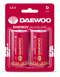 Элемент питания  LR 20(D) BL-2 Energy Alkaline DAEWOO