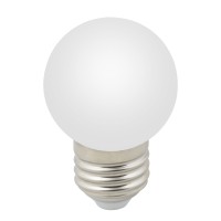 Лампа светодиодная. Форма "шар", матовая. Цвет тёплый LED-G45-1W/3000K/E27/FR/С