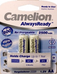 Аккумулятор Always Ready АА 2500мАч (Ni-Mh)  BL-2 2шт на блист. Camelion