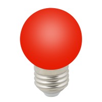 Лампа светодиодная. Форма "шар", матовая. Цвет красный LED-G45-1W/RED/E27/FR/С