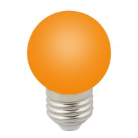 Лампа светодиодная. Форма "шар", матовая. Цвет оранжевый LED-G45-1W/ORANGE/E27/FR/С