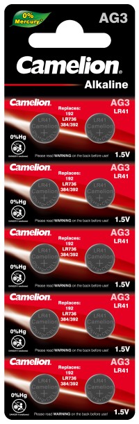 Элемент питания G 3  BL-10 Mercury Free (AG3-BP10(0%Hg), 392A/LR41/192 батарейка для часов) Camelion