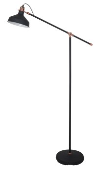 Светильник напольный KD-425F  C62  черный + медь (Amsterdam, 1х E27, 40Вт, 230В, металл) Camelion