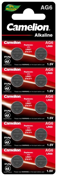 Элемент питания G 6  BL-10 Mercury Free (AG6-BP10(0%Hg), 371A/LR920/171 батарейка для часов)Camelion