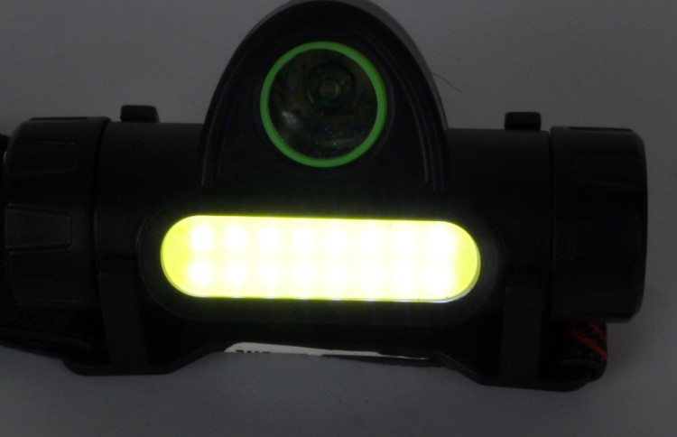 Фонарь налобный  E1340 (аккум 3,7В, черный, XPE + COB LED, 3 Ватт, 2 реж., магнит, бокс) Ultraflash