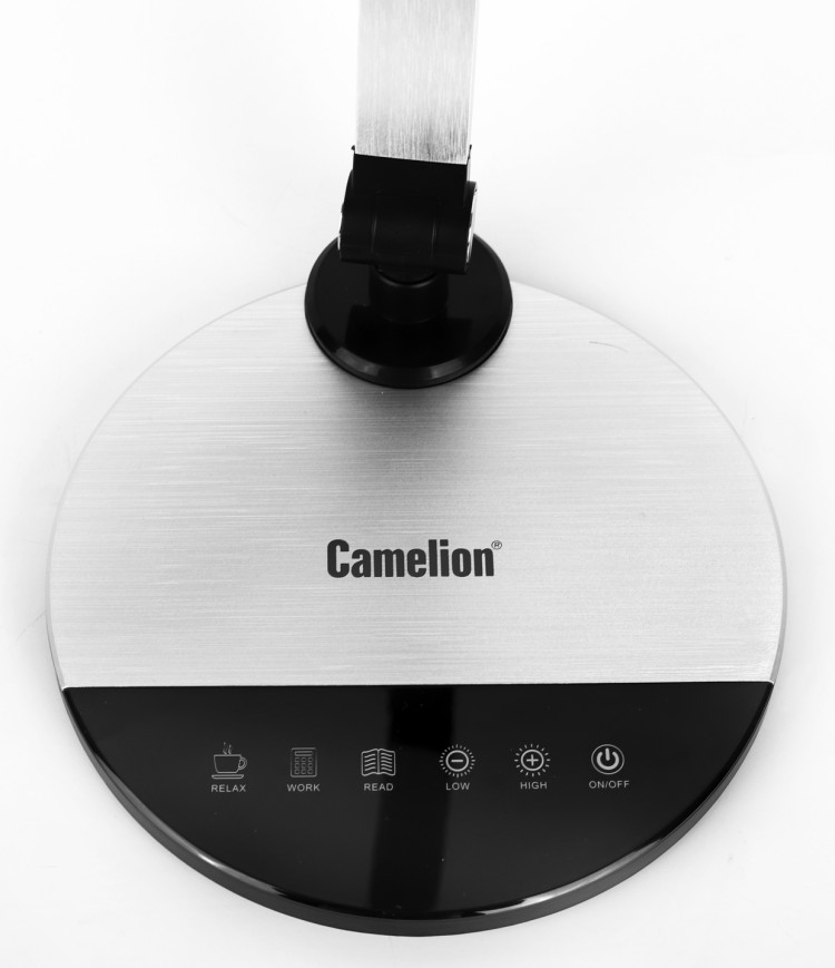 Светильник наст-ный KD-865  C03 серебро LED(10 Вт,230В,600 лм,сенс.рег.ярк и цвет.темп) Camelion