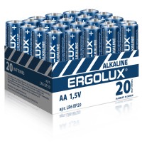 Элемент питания  LR6 Alkaline BP-20 (ПРОМО, LR6 BP20, батарейка,1.5В) Ergolux