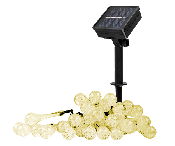 Светильник с солнечной батареей ФАZА SLR-G08-30W гирл., капли, теплый белый