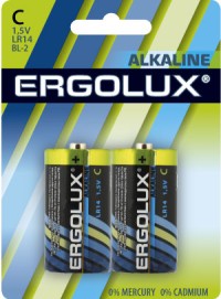 Элемент питания LR14  Alkaline  BL-2 (LR14 BL-2, батарейка,1.5В) Ergolux
