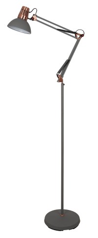 Светильник напольный KD-431F  С73  серый + медь (Berlin, 1х E27, 40Вт, 230В, металл) Camelion