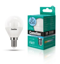 Эл.лампа светодиодная шар LED5-G45/845/E14 (5W=45Вт 415Lm) Camelion