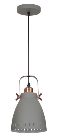 Светильник  подвесной PL-428S-1  С73  серый + медь ( New York,  1х E27, 40Вт, 230В, металл)Camelion