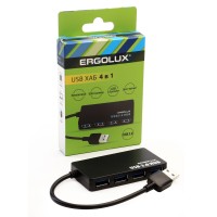 Разветвитель USB-4USB ELX-SLP01-C02 (2А, Черный, Коробка) ERGOLUX