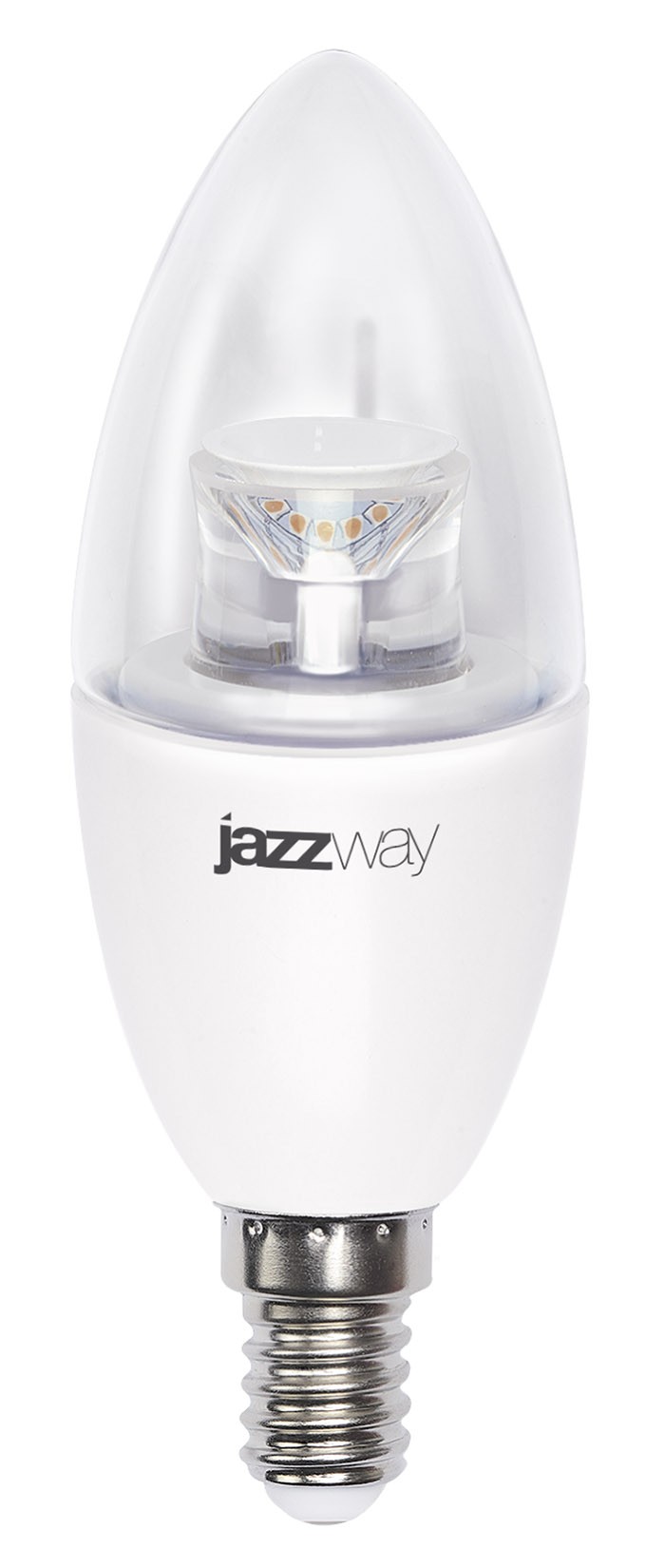 Лампа светодиодная свеча  PLED- DIM C37 7W E14 4000K CLEAR (7W=60Вт, 520Lm) 230/50 Jazzway