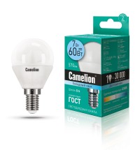 Эл.лампа светодиодная шар LED7-G45/845/E14 (7W=60Вт 560Lm) Camelion