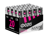 Элемент питания  LR 6(АА) Alkaline Pack-20 (батарейка,1.5В ) ФАZА