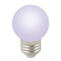 Лампа светодиодная. Форма "шар", матовая. Цвет RGB LED-G45-1W/RGB/E27/FR/С. Картон. ТМ