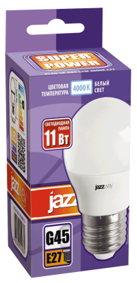 Лампа светодиодная шар PLED- SP G45 11W E27 4000K (11W=95Вт, 950Lm) 230/50 Jazzway