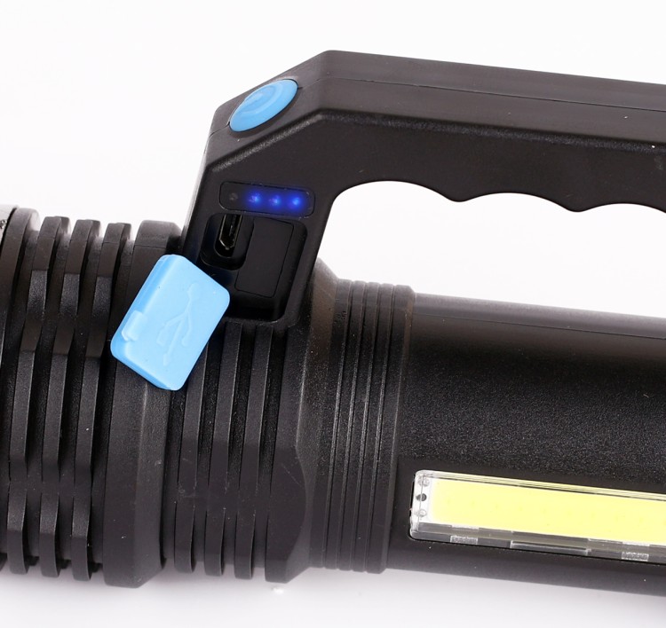 Ultraflash LED53765  (фонарь акк 4В, черн., 2LED, 3 Вт, 4 реж, USB, бокс са)