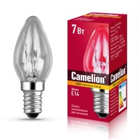 Эл. лампа накаливания для ночников, прозрачная  7/P/CL/E14 ( 1шт, 220V, 7W, Е14) Camelion