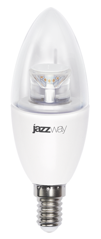 Лампа светодиодная свеча  PLED- DIM C37 7W E14 2700K CLEAR (7W=60Вт, 520Lm) 230/50 Jazzway