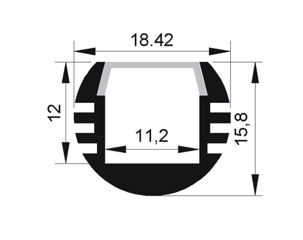 Профиль  PAL 1818 круглый (2м) анодированный jaZZway