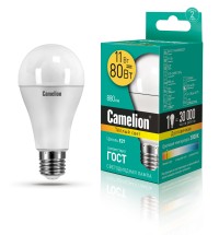 Эл.лампа светодиодная 11Вт LED11-A60/830/E27 (11W=80Вт 880Lm)  Camelion