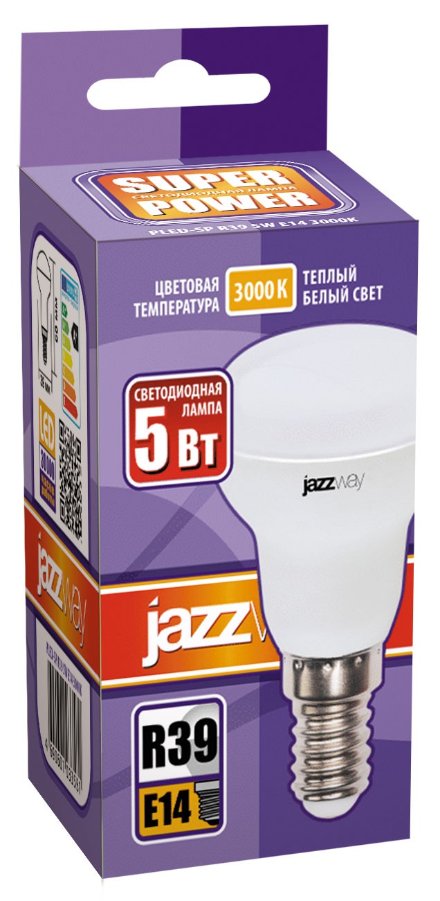 Лампа светодиодная Рефлектор PLED- SP R39  5W E14 3000K (5W=30Вт, 400Lm) 230/50 Jazzway