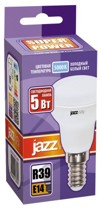 Лампа светодиодная Рефлектор PLED- SP R39  5W E14 5000K (5W=30Вт, 400Lm) 230/50 Jazzway