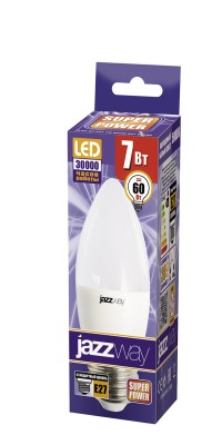 Лампа светодиодная свеча PLED- SP C37  7W E27 5000K (7W=60Вт, 560Lm) 230/50 Jazzway