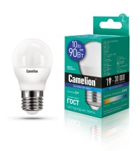 Эл.лампа светодиодная  шар LED10-G45/865/E27 (10W=90 Вт 850 Lm) Camelion