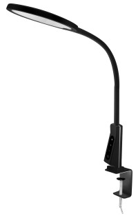 KD-837  C02 черн.LED(Свет-к наст.,на струбц., 7Вт,230В,450лм,сенс.рег.ярк и цвет.темп,USB-5В,1А )